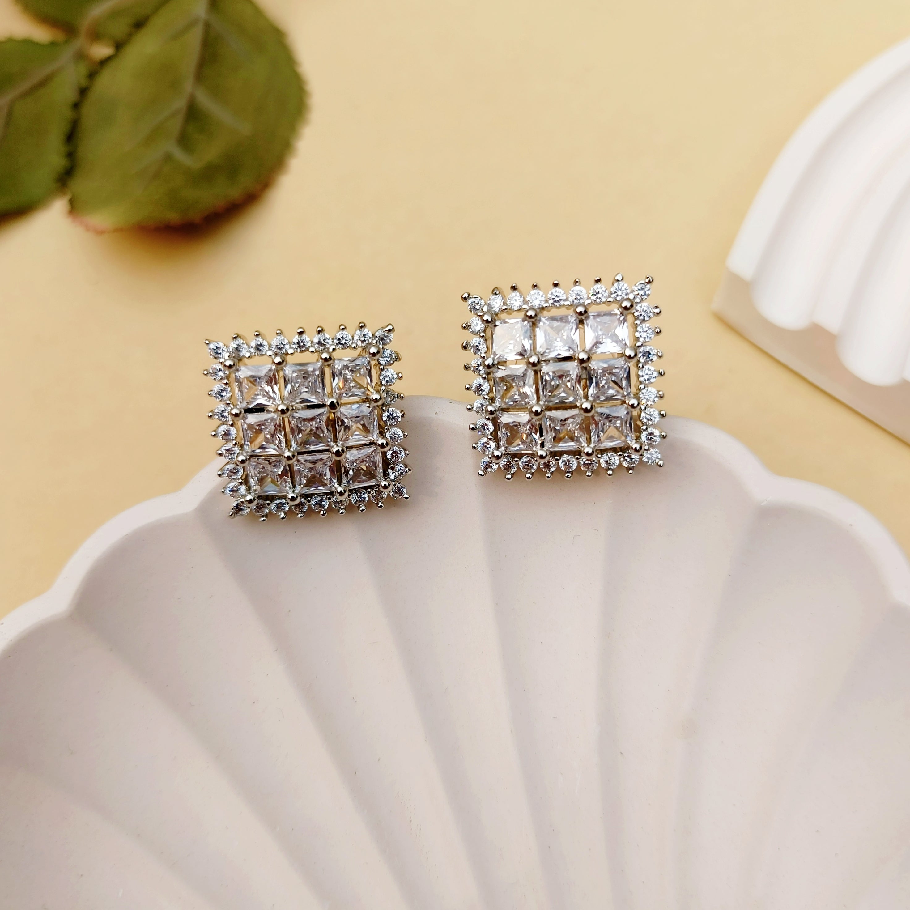 Trendy Silver American Diamond Studs