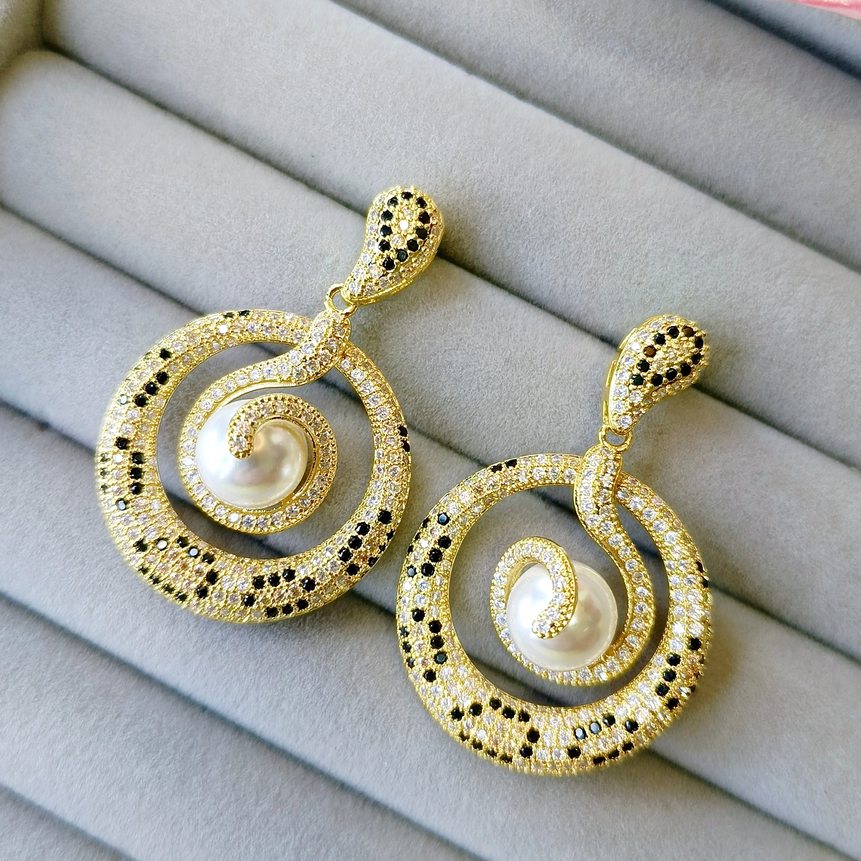 AAA Cubic Zirconia Pearl Earrings