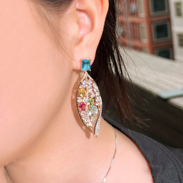 AAA+ Cubic Zirconia Statement Earrings