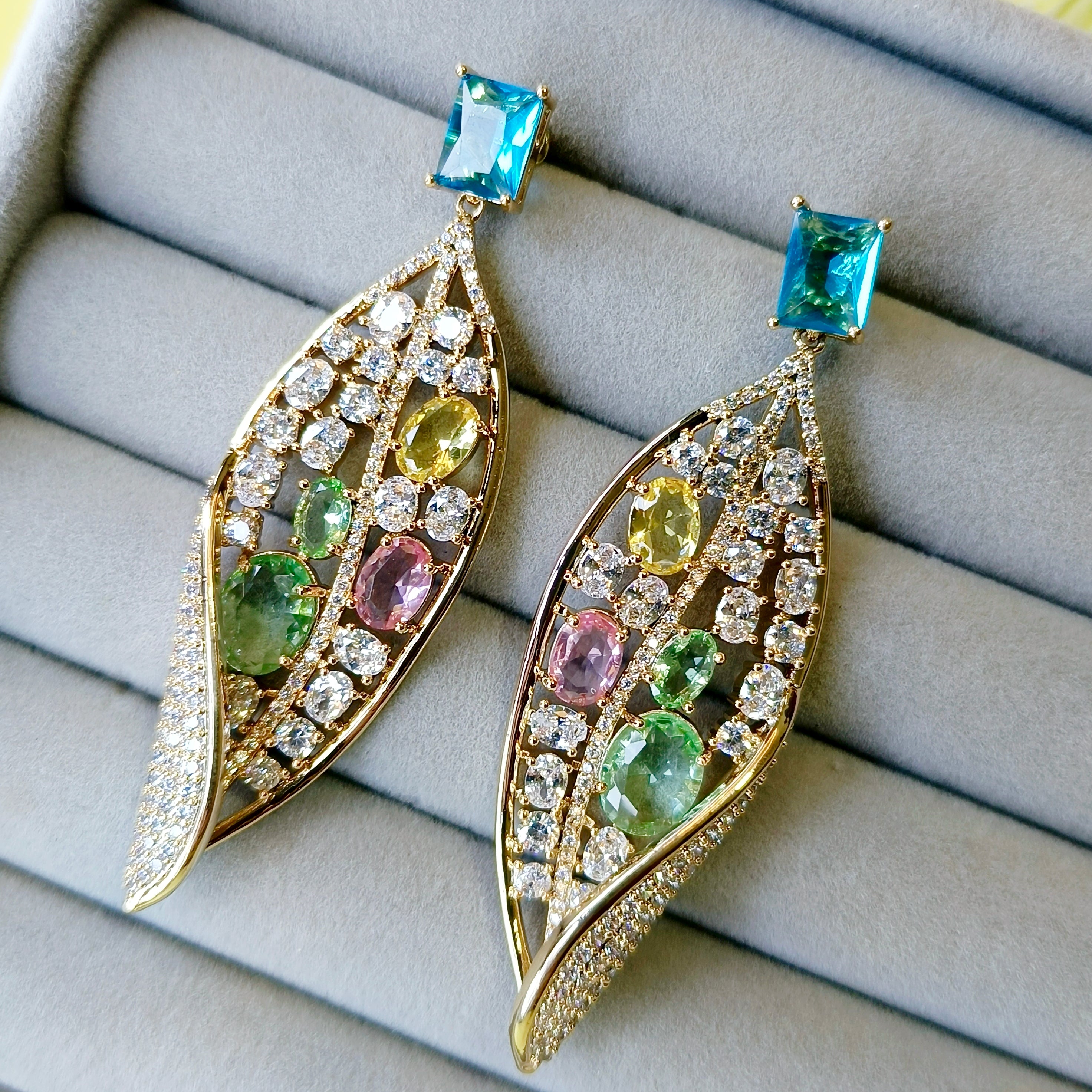 AAA+ Cubic Zirconia Statement Earrings