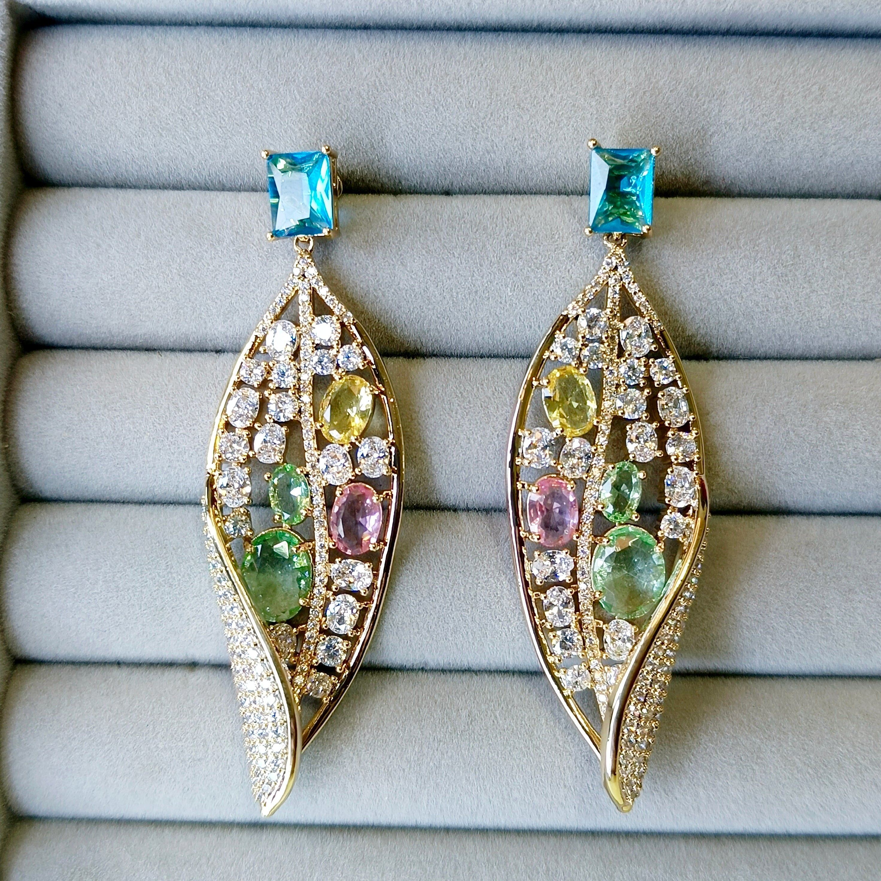 AAA+ Cubic Zirconia Statement Earrings