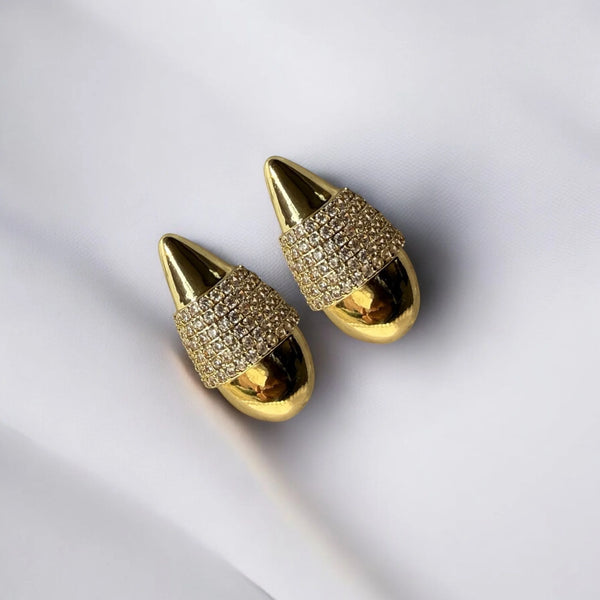 American Diamond Gold Plated Earrings