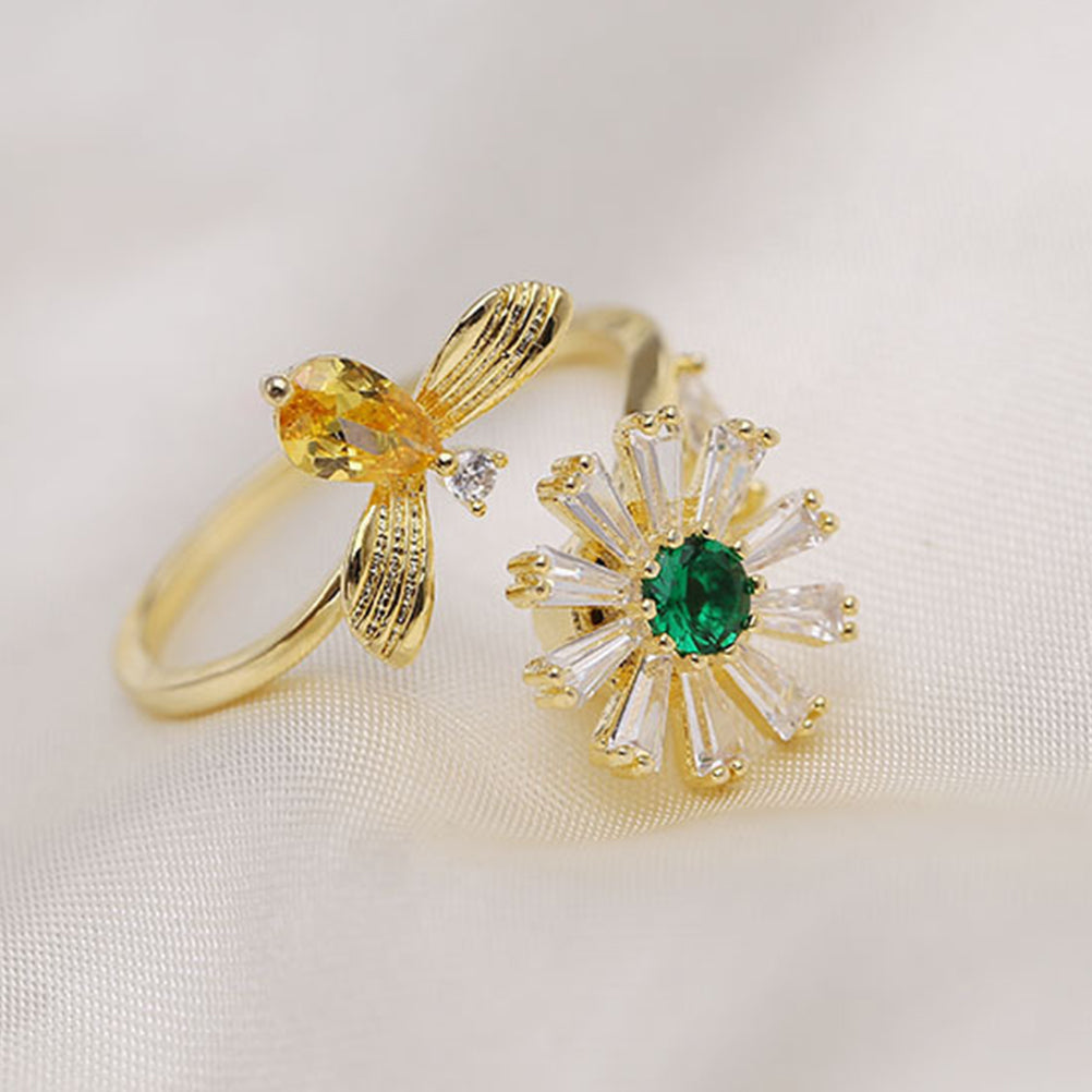Cubic Zirconia Honey Bee Ring