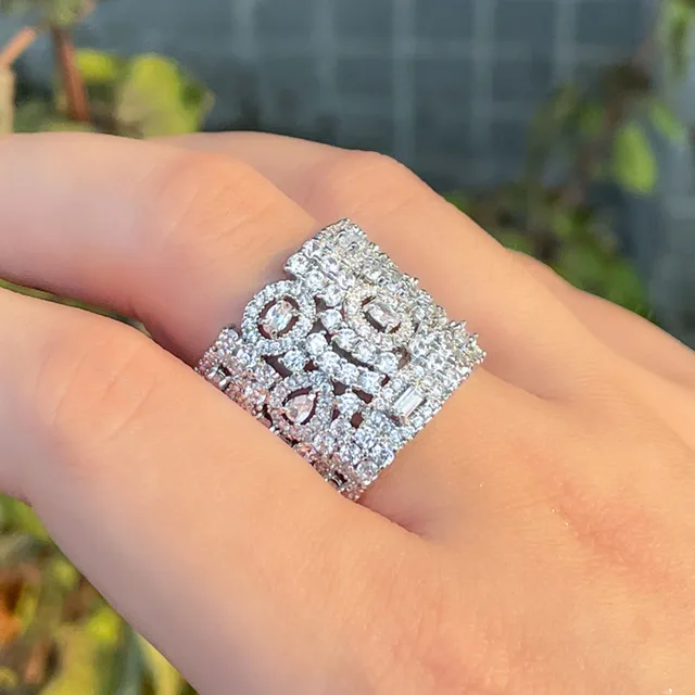 AAA+ Cubic Zirconia Ring And Bangle Set