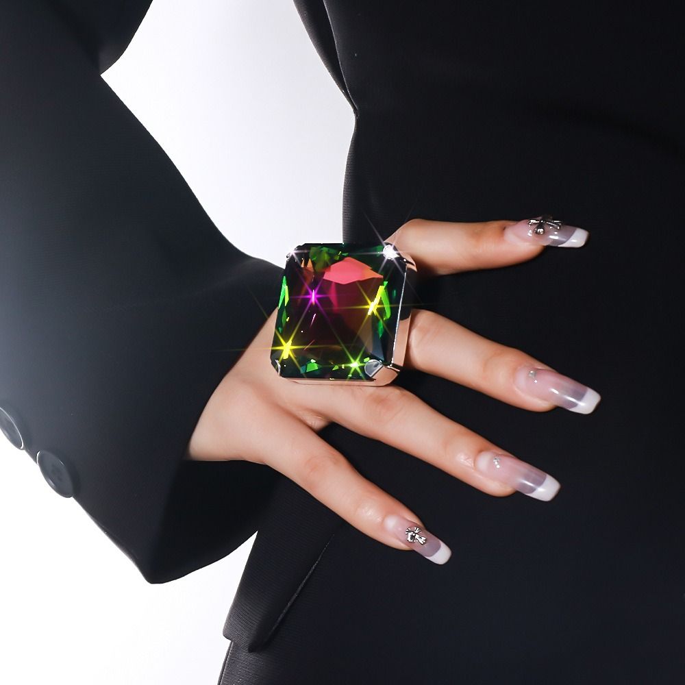 Big Crystal Multi Statement Ring