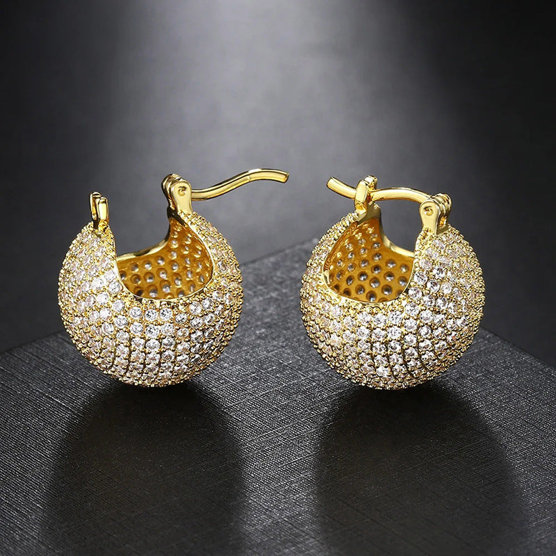 American Diamond Gold Plated Earrings
