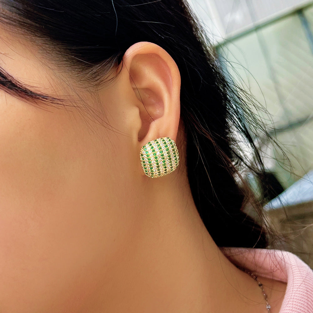 American Diamond Gold Plated Luxe Earrings