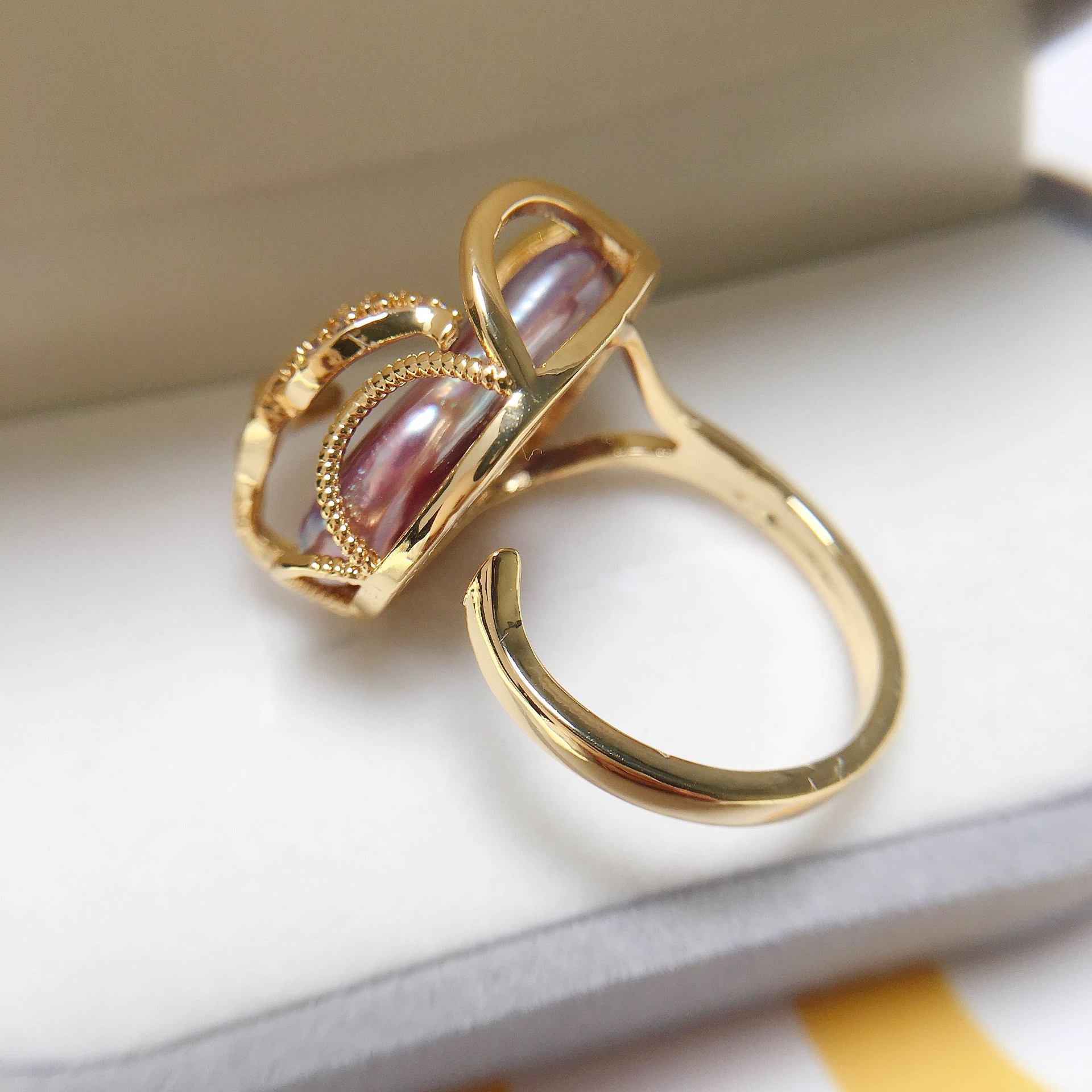 Exquisite Mother of Pearl Statement Ring
