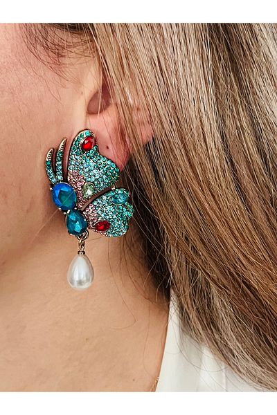 Turquoise Flutter Butterfly Earrings