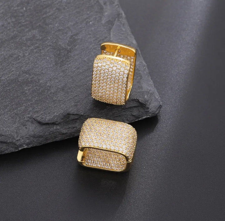 AAA+ Cubic Zirconia Gold Plated Hoops