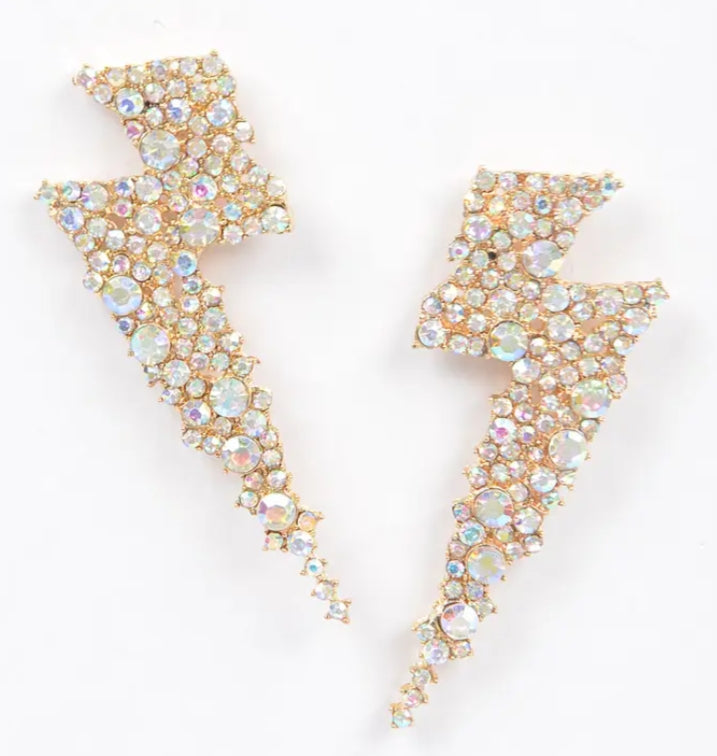Lightening Bling Crystal Statement Earrings