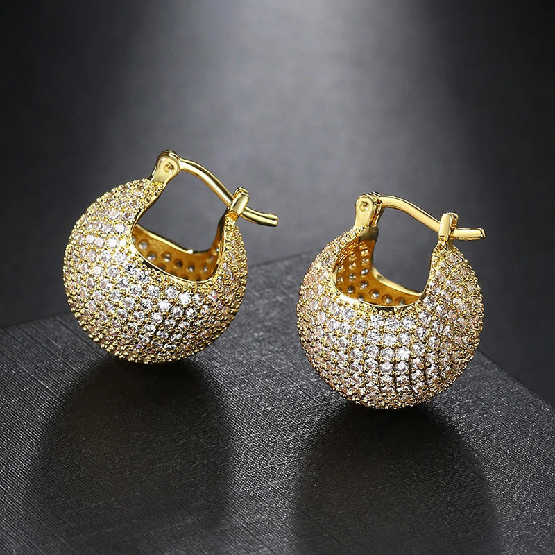 American Diamond Gold Plated Earrings