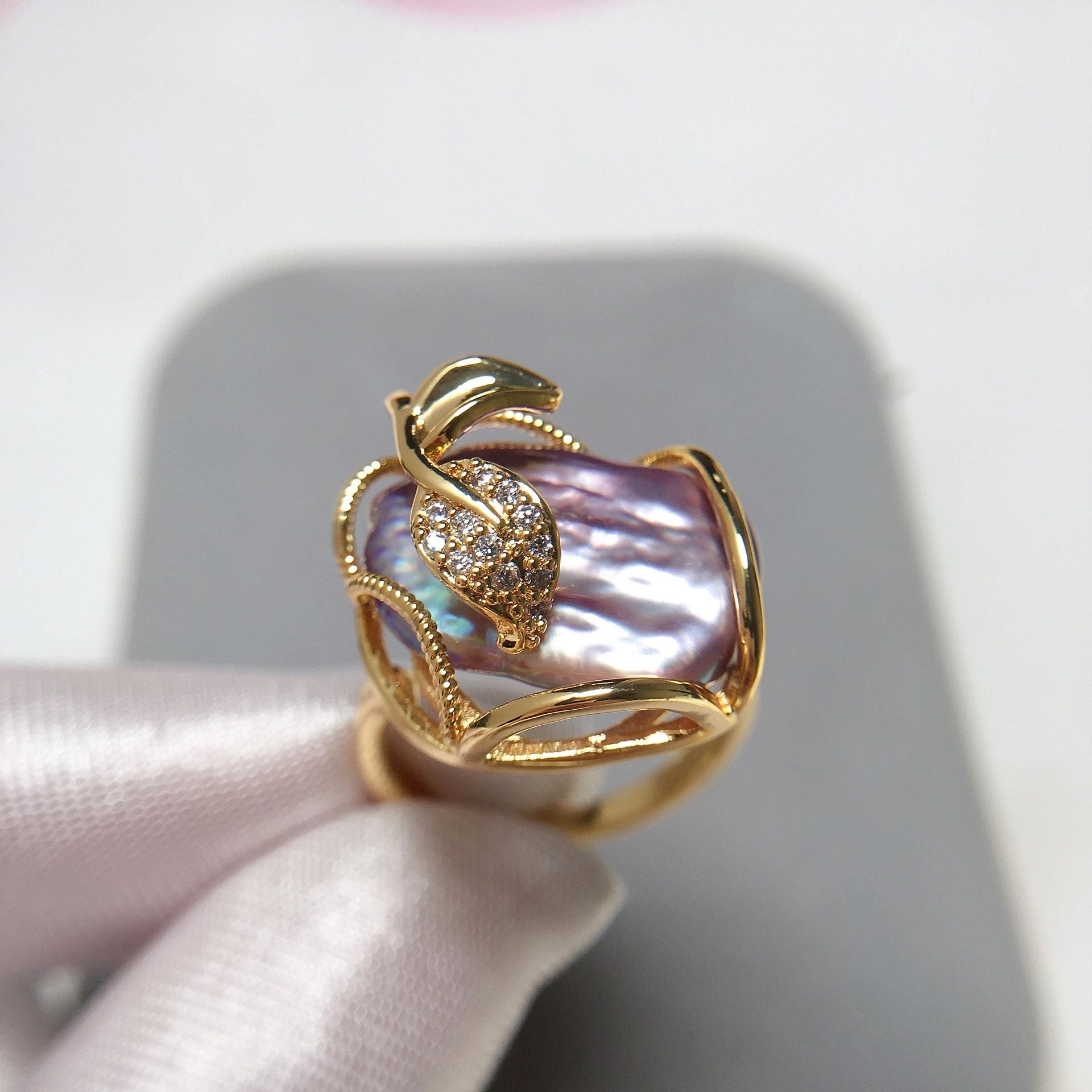 Exquisite Mother of Pearl Statement Ring