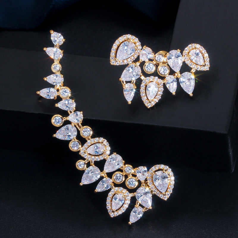 American Diamond Gold Plated Earrings