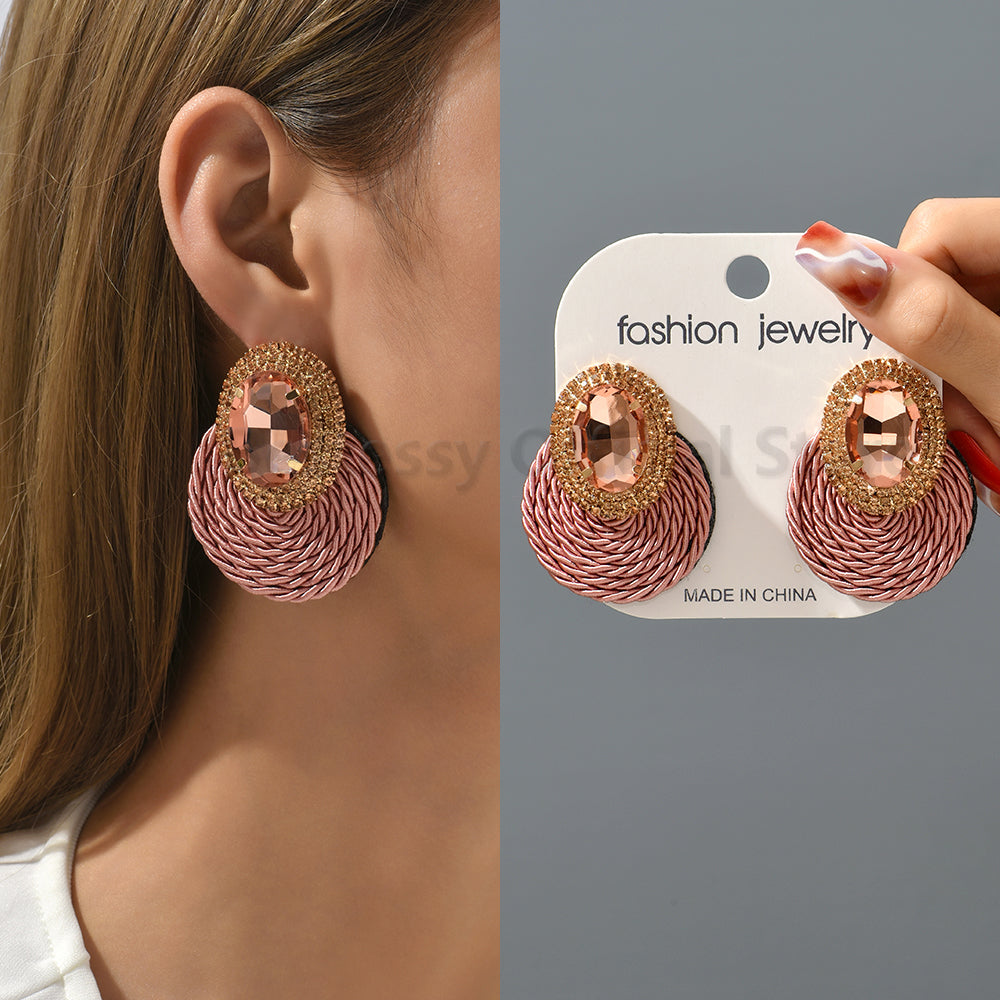 Elegant Crystal Stones Handmade Earrings