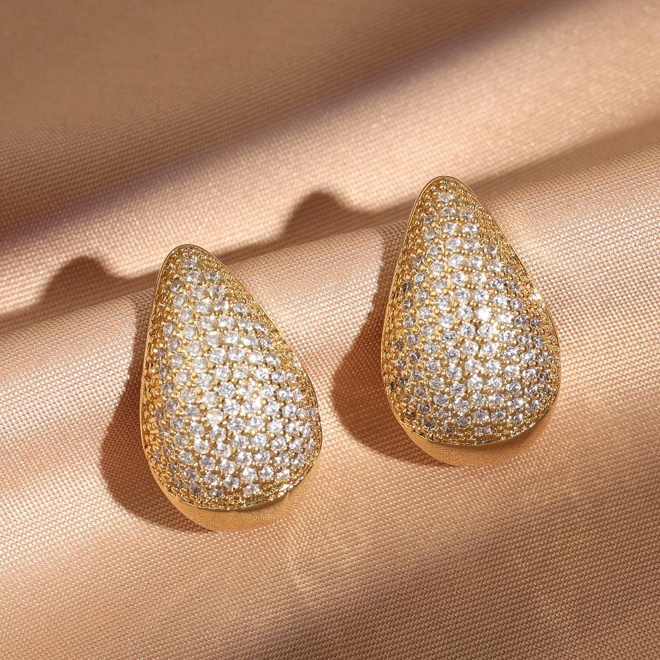 American Diamond Gold Plated Studs