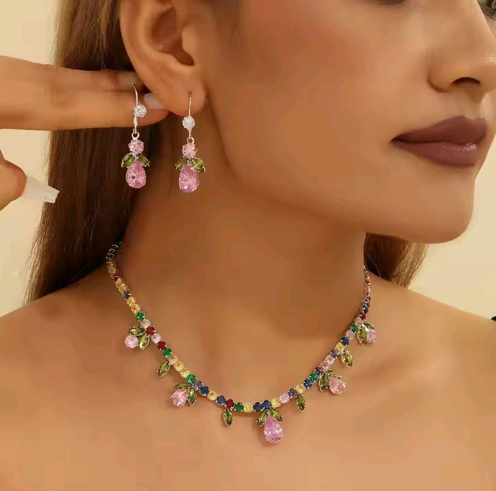 Elegant American Diamond Necklace Set