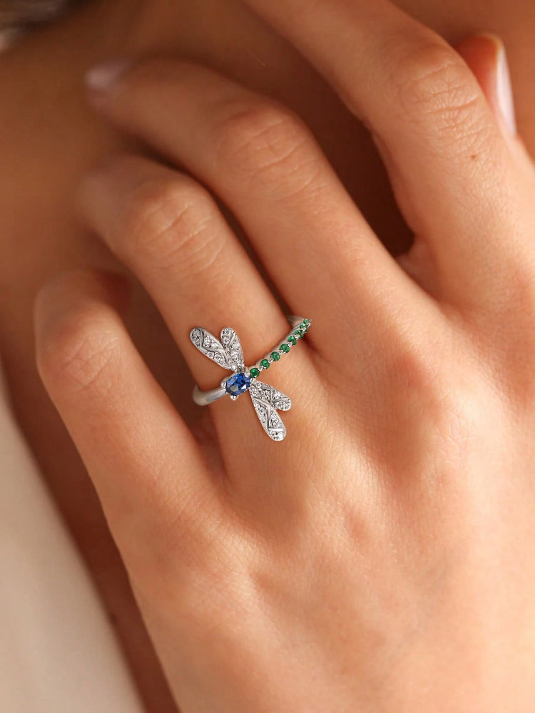 Delicate American Diamond Grasshopper Ring