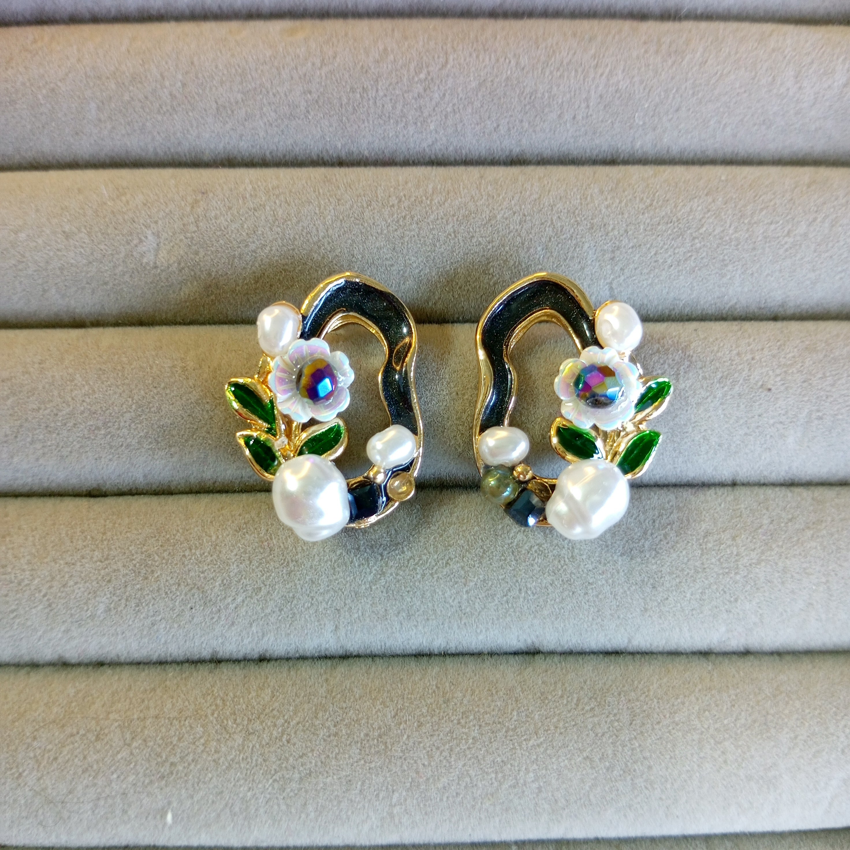 Exquisite Enamel Floral Studs
