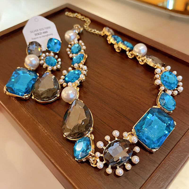Sparkling Crystal Stones Statement Set