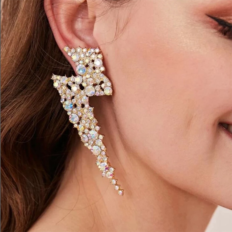 Lightening Bling Crystal Statement Earrings