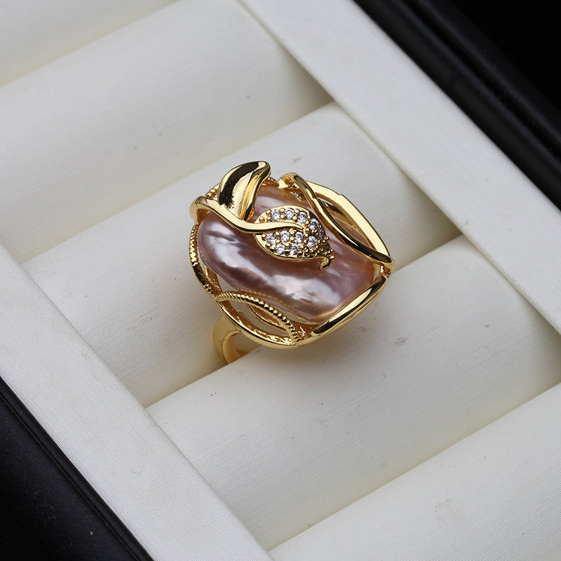 Exquisite Mother of Pearl Statement Ring