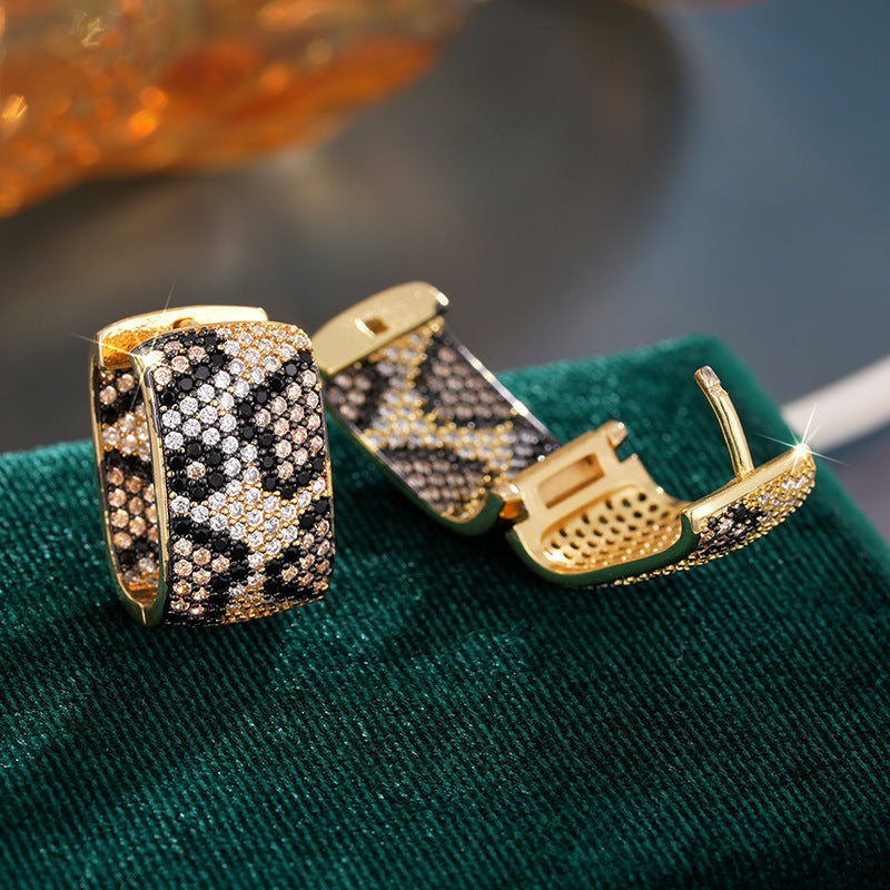American Gold Plated Luxury Leopard Hoops