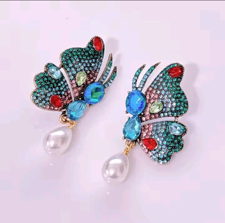 Turquoise Flutter Butterfly Earrings
