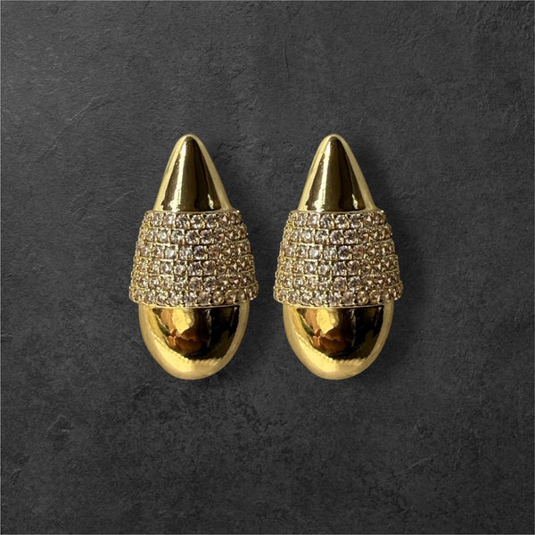 American Diamond Gold Plated Earrings