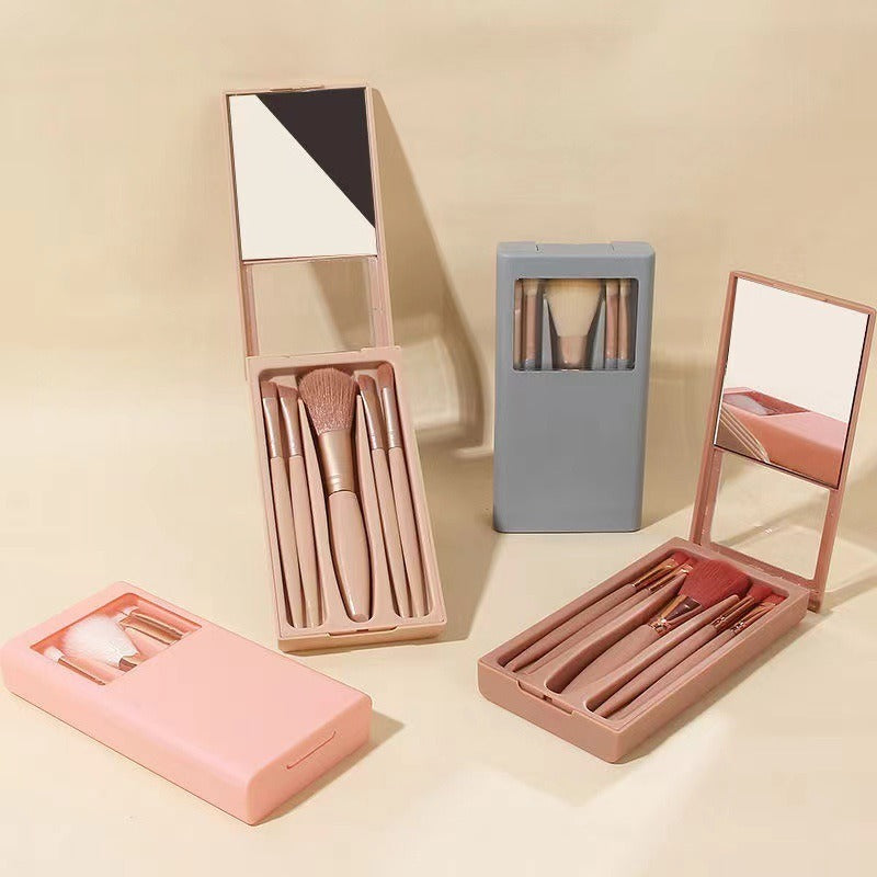 Travel Size Makeup Brushes Set With Mirror Box