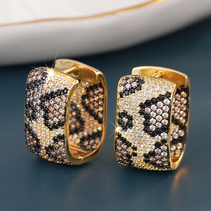 American Gold Plated Luxury Leopard Hoops