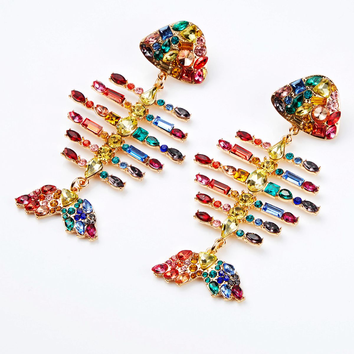 Fishbone Frenzy Multi Long Earrings