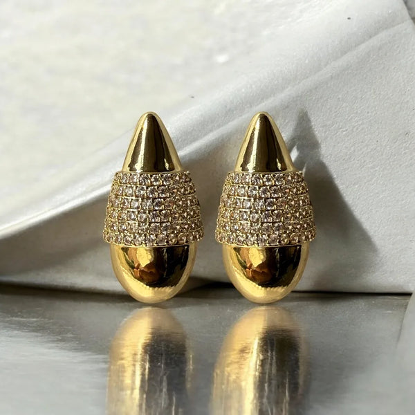 American Diamond Gold Plated Earrings