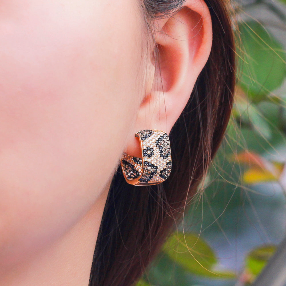 American Gold Plated Luxury Leopard Hoops
