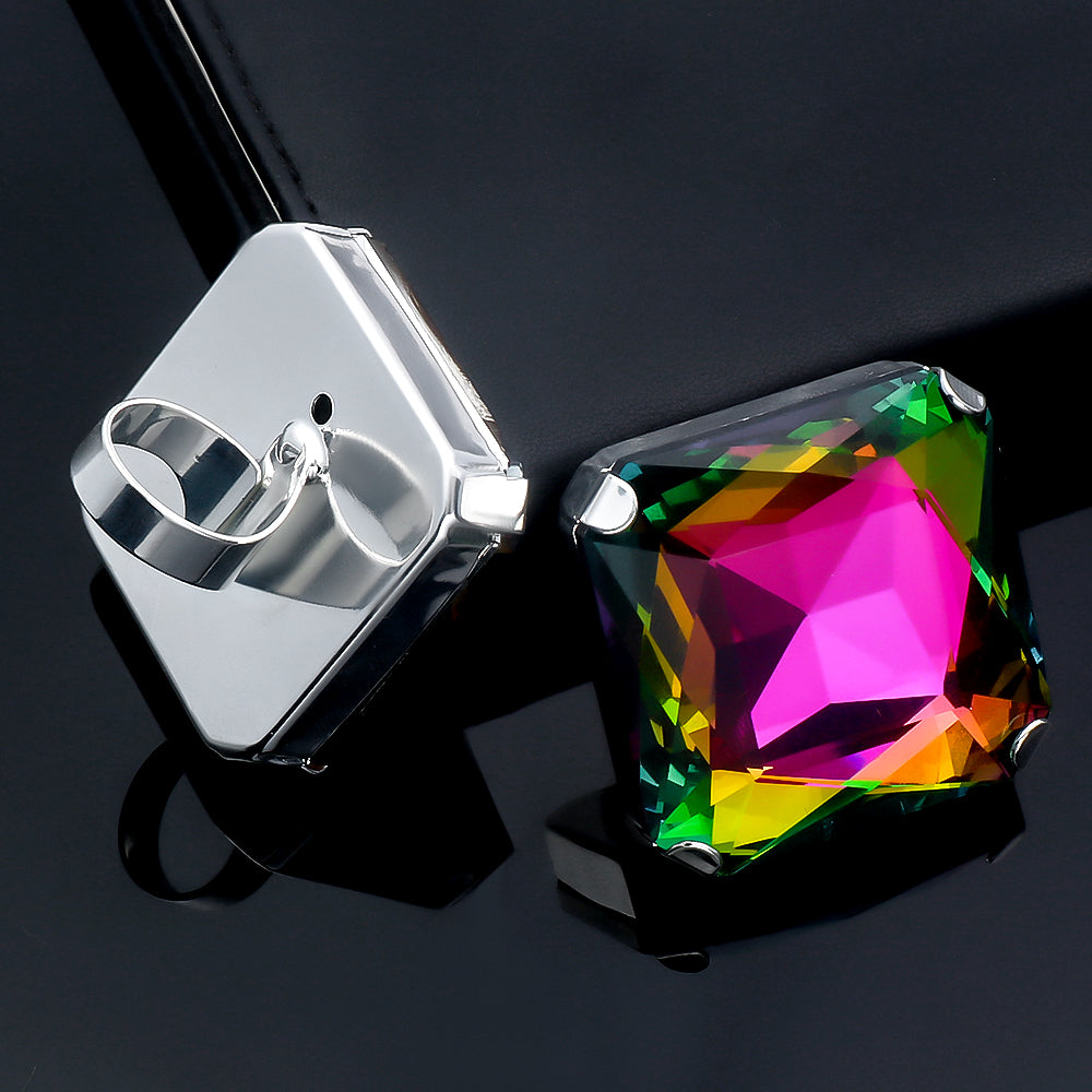Big Crystal Multi Statement Ring