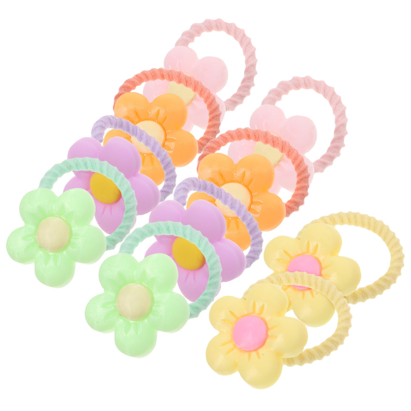 5 Pairs Multi Flower Ponies For Kids
