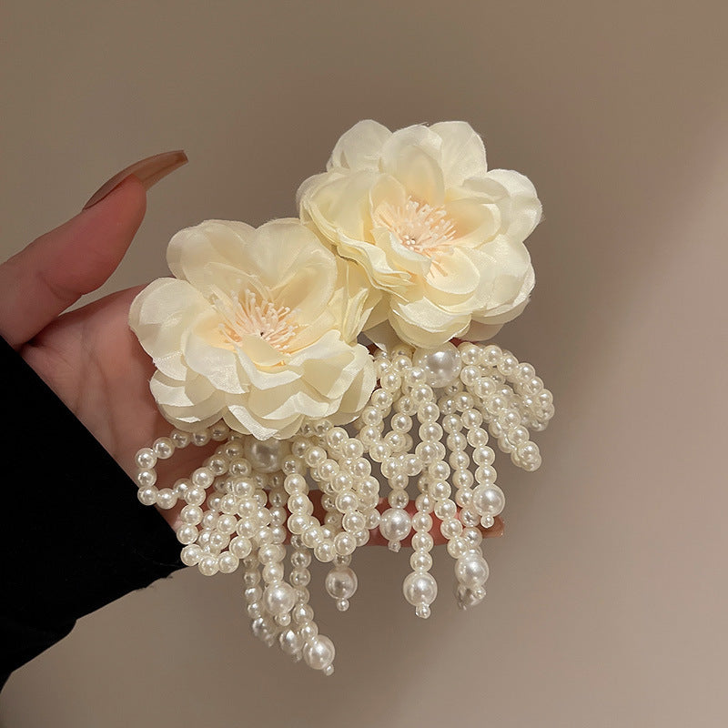 White Pearl Bloom Earrings