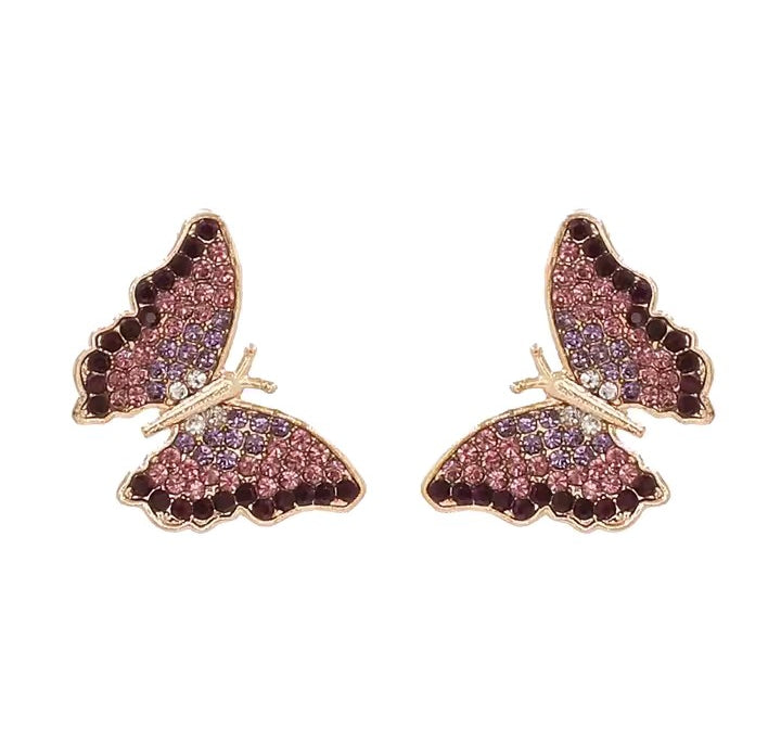 Crystal Stones Butterfly Earrings
