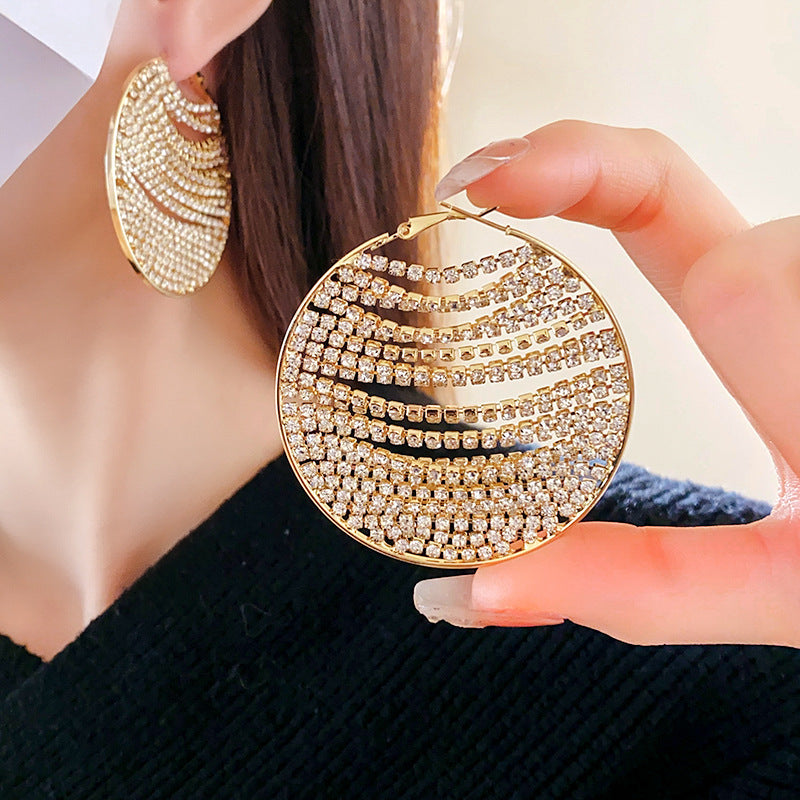 Crystal Chains Luxury Hoop Earrings