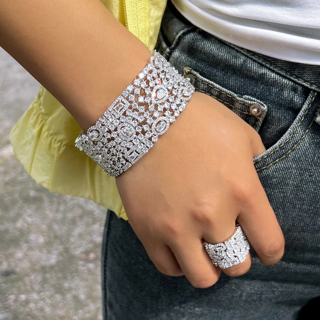 AAA+ Cubic Zirconia Ring And Bangle Set