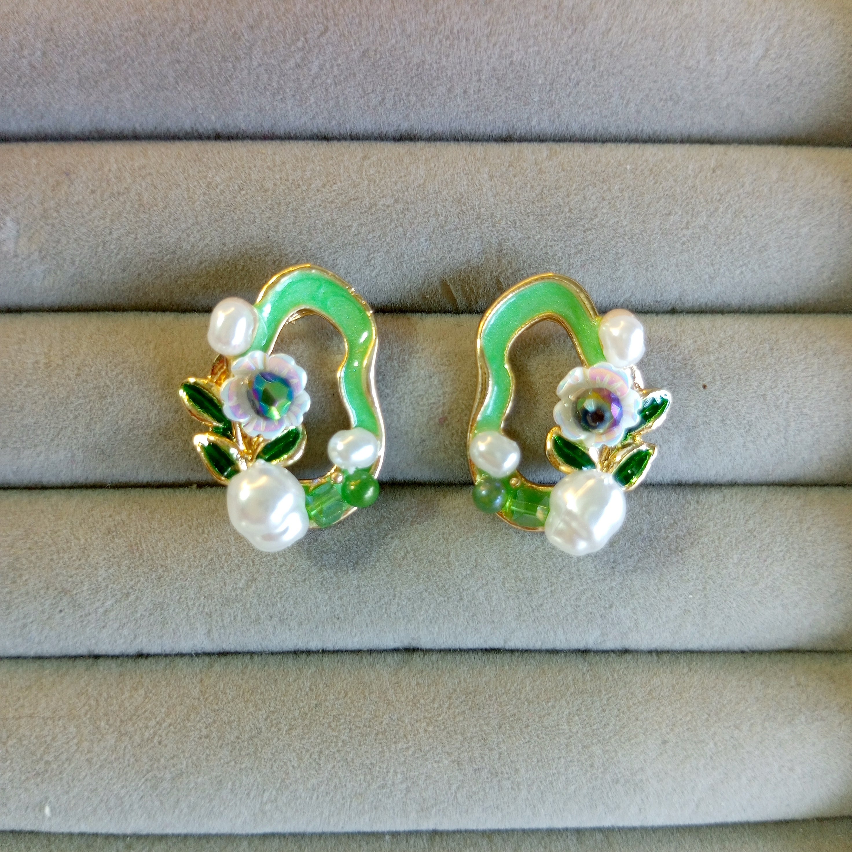 Exquisite Enamel Floral Studs