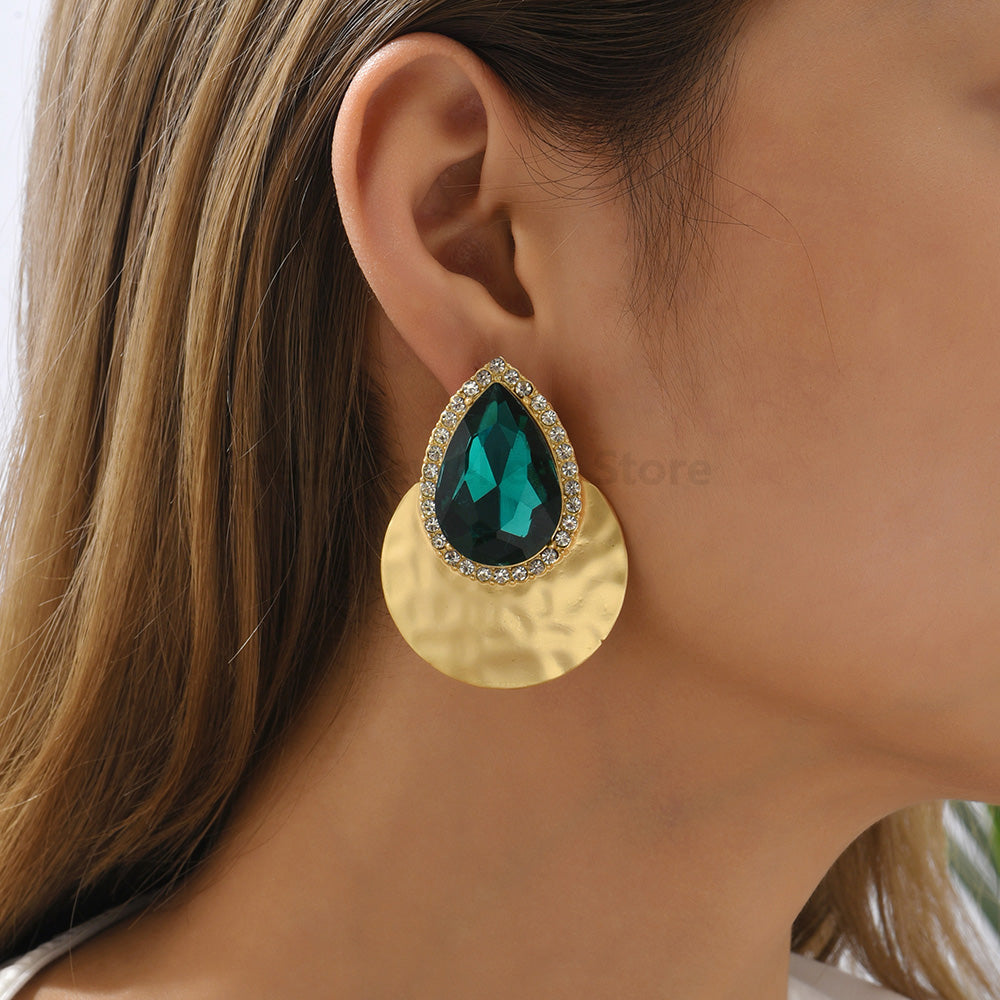 Sparkling Drop Stone Earrings