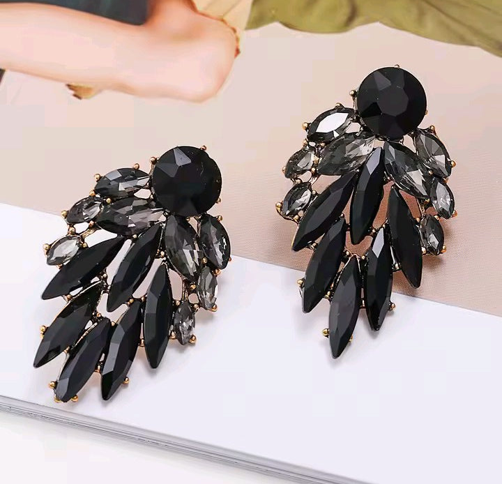 Sparkling Crystal Black Earrings