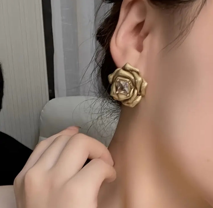 Golden Rose Studs