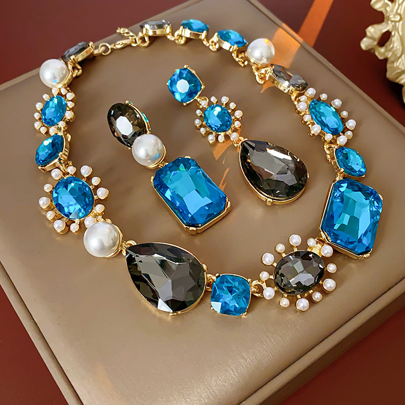 Sparkling Crystal Stones Statement Set
