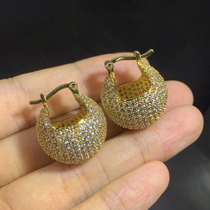 American Diamond Gold Plated Earrings