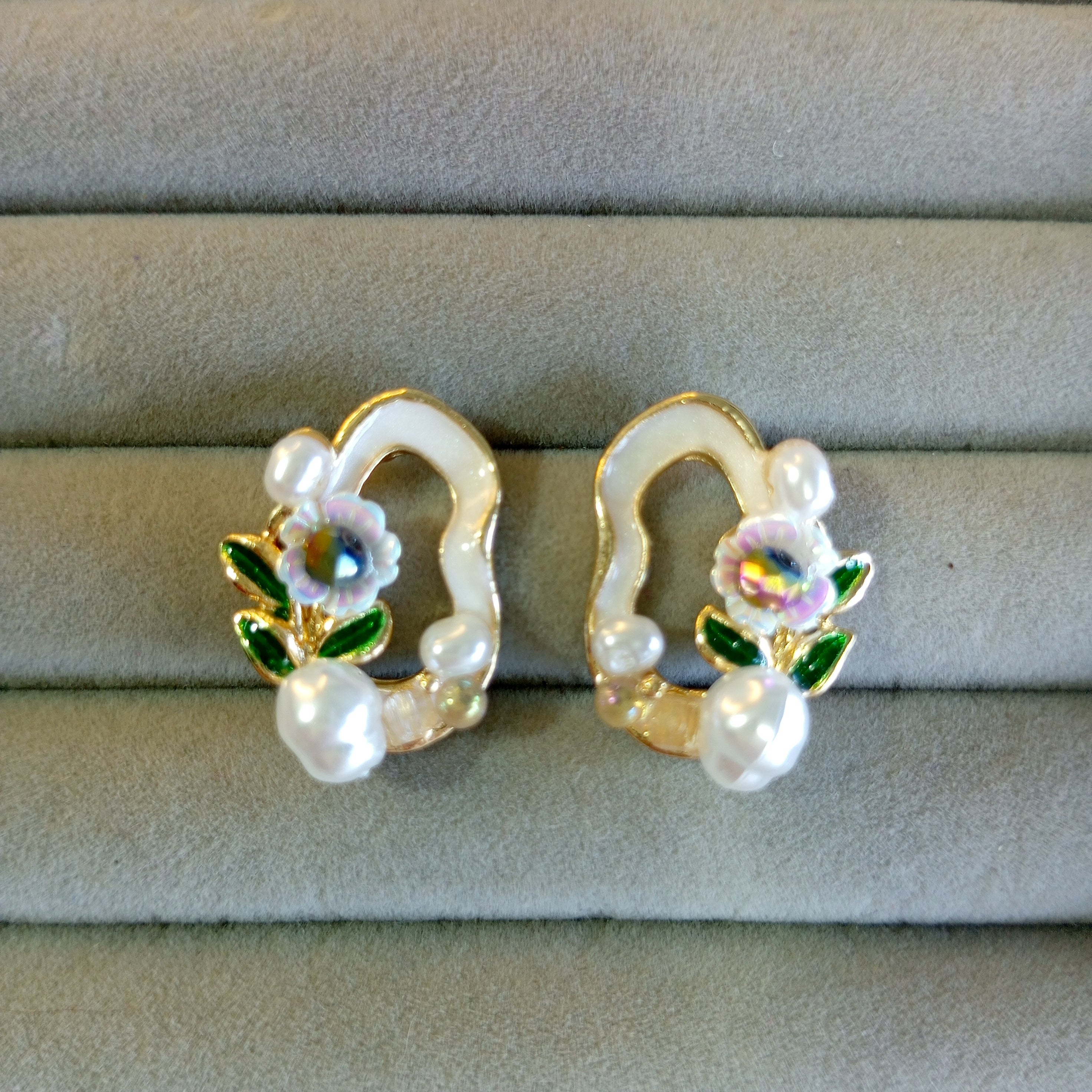 Exquisite Enamel Floral Studs