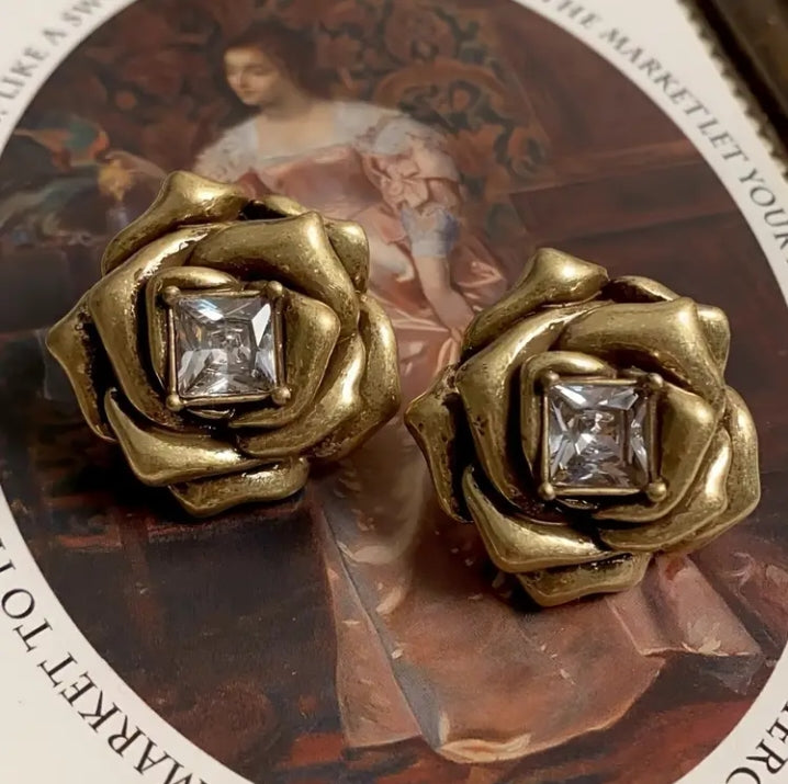 Golden Rose Studs