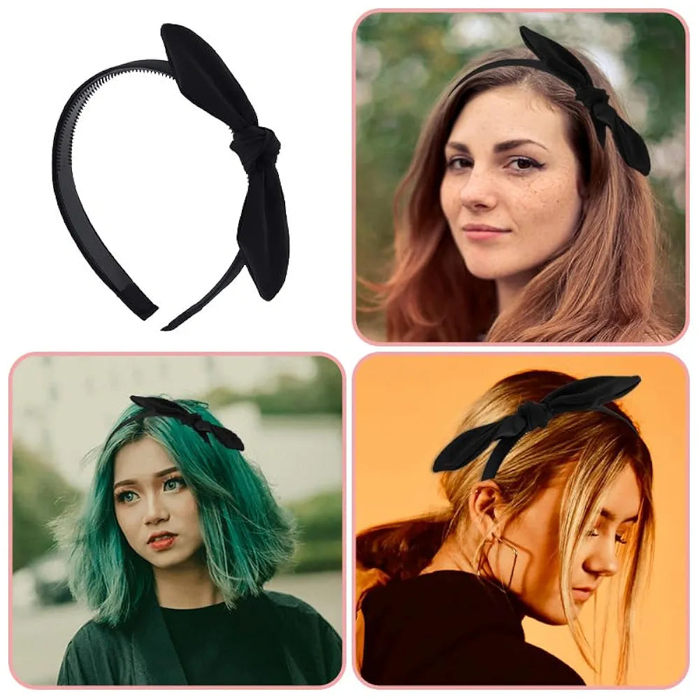 Black Velvet Bow Trendy Headband