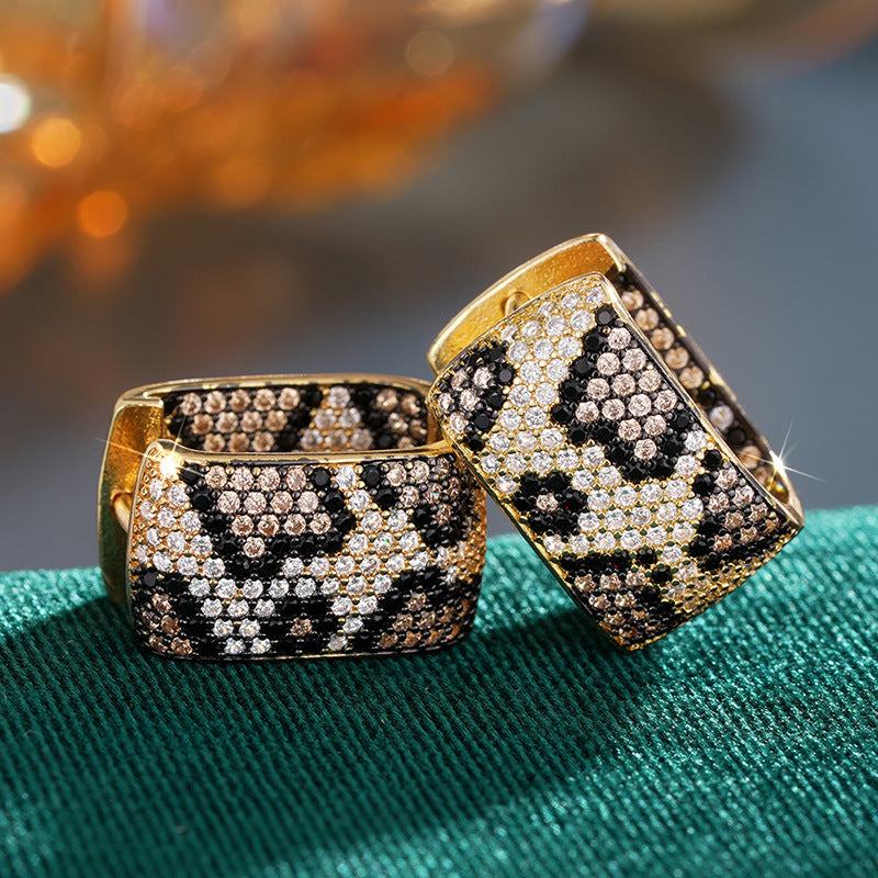 American Gold Plated Luxury Leopard Hoops